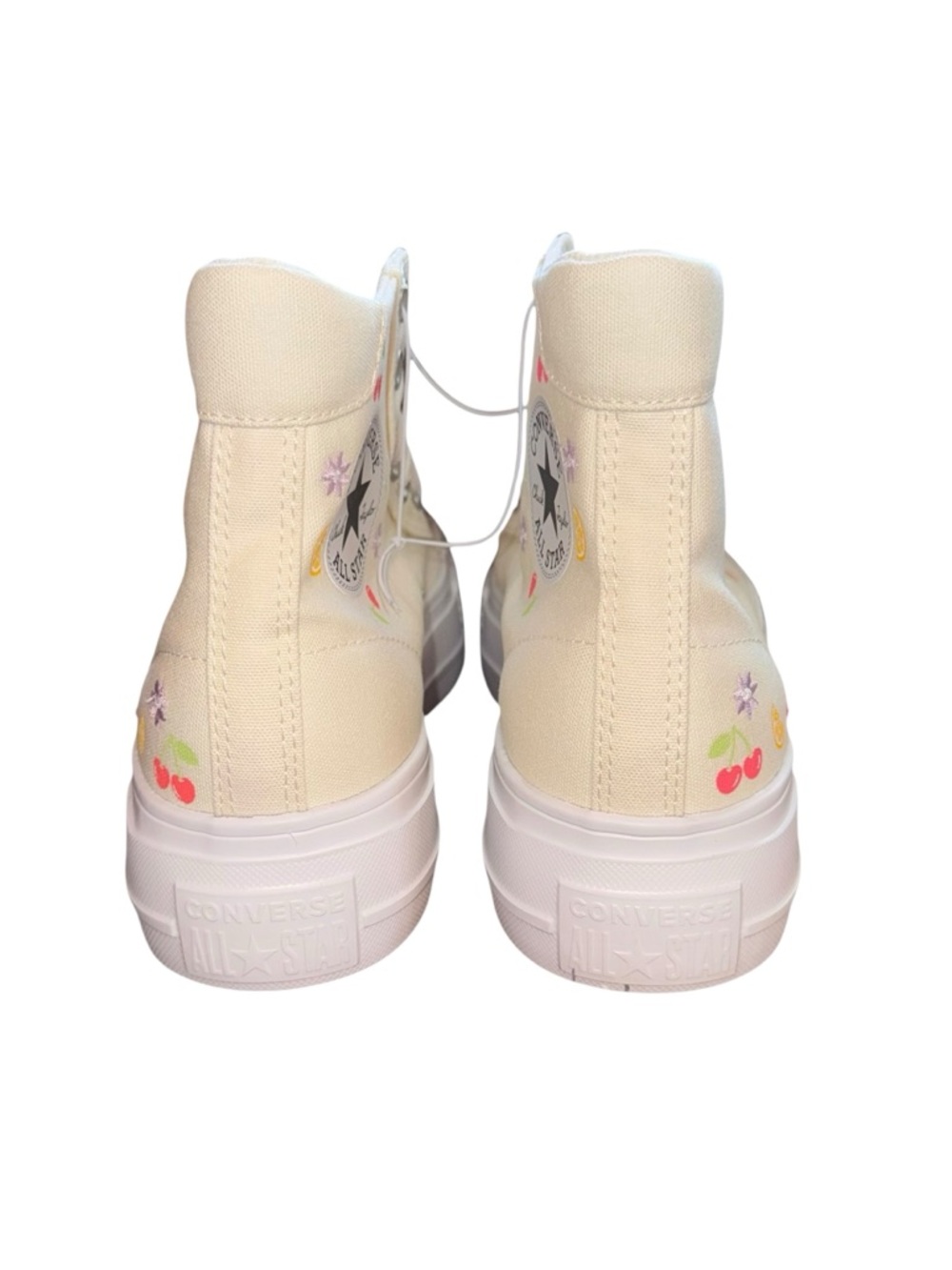Converse Platform Hi Buttery Lemon Yellow Fruit Print Sneakers Women’s 9 NWT - Picture 7 of 9